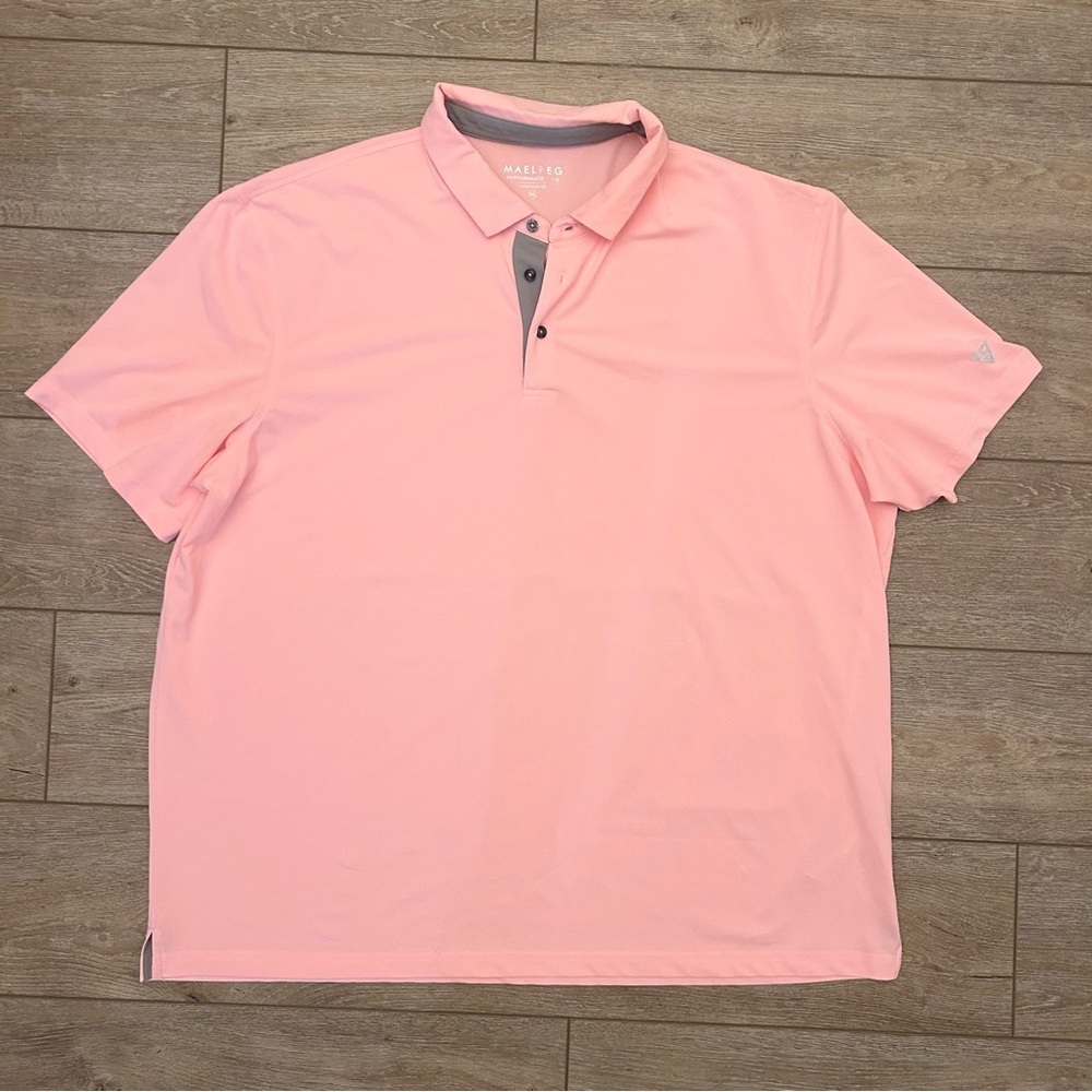 MAELREG Performance Golf Polo Shirt Big & Tall 3X Bright‎ Pink Breathable Sport